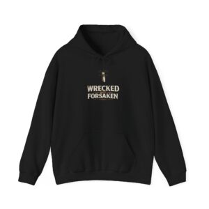 Wrecked Forsaken text hoodie | Black Pullover Sweatshirt