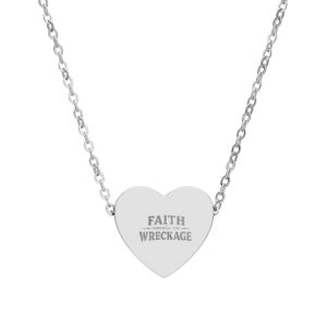 Faith Wreckage heart necklace | Engraved Heart Necklace